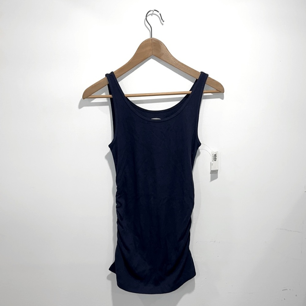 New Old Navy Maternity Navy Ruched Side Tank Top